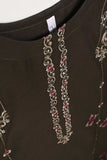 3SP-3C-UmberBrown - 3PC CAMBRIC EMBROIDERED Dress With Chiffon Embroidered Dupatta