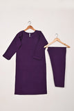 STP-210B-Purple - 2Pc Ready to Wear Cotton Silk Solid Dress