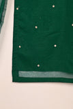 RTW-238-Green - 3Pc Ready to Wear Embroidered Premium Adda Work Organza Dress