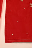 RTW-255-Red - 3Pc Ready to Wear Embroidered Premium Adda Work Organza Dress