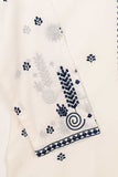 3SP-12A-White - 3PC COTTON EMBROIDERED Dress With Chiffon Embroidered Dupatta