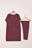 STP-210A-Maroon - 2Pc Ready to Wear Cotton Silk Solid Dress
