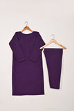 STP-210B-Purple - 2Pc Ready to Wear Cotton Silk Solid Dress