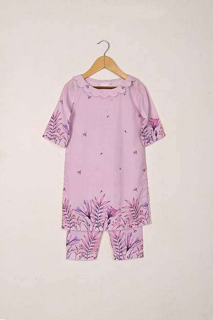 TKF-280-Purple - Kids 2Pc Digital Cotton Co-Ord Set