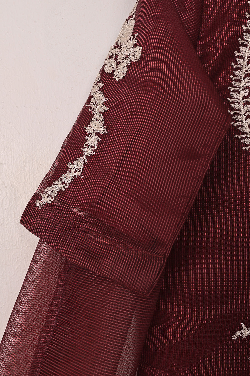 TKF-284-Maroon- Kids 3Pc Ready to Wear Javeria Net Embroidered Formal Dress