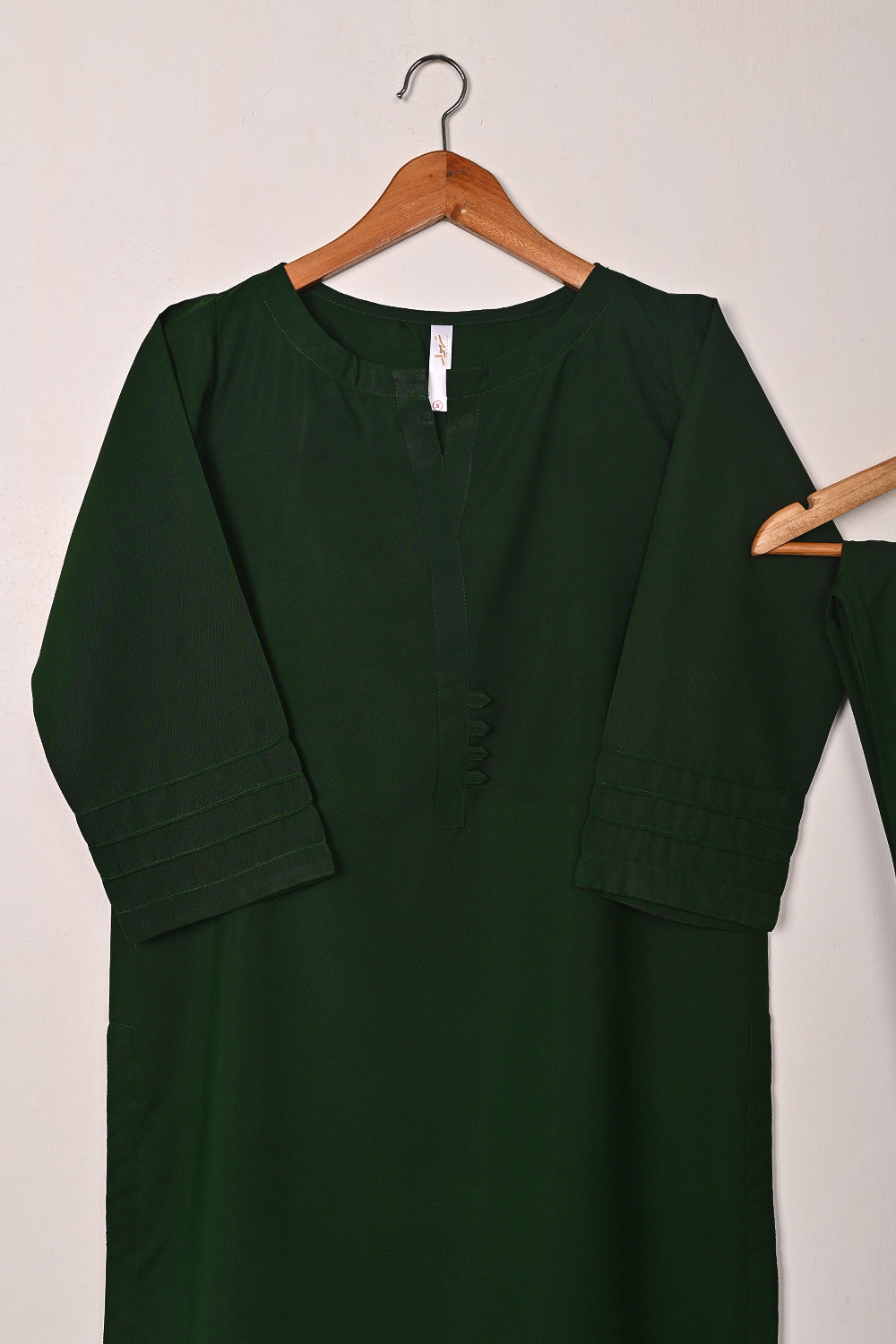 STP-225D-Green - 2Pc Ready to Wear Malai Solid Dress