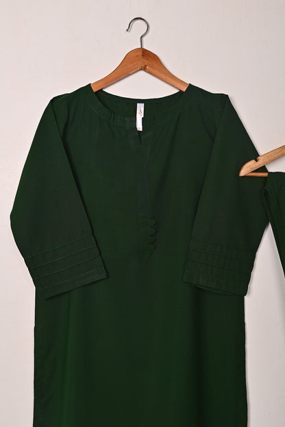 STP-225D-Green - 2Pc Ready to Wear Malai Solid Dress