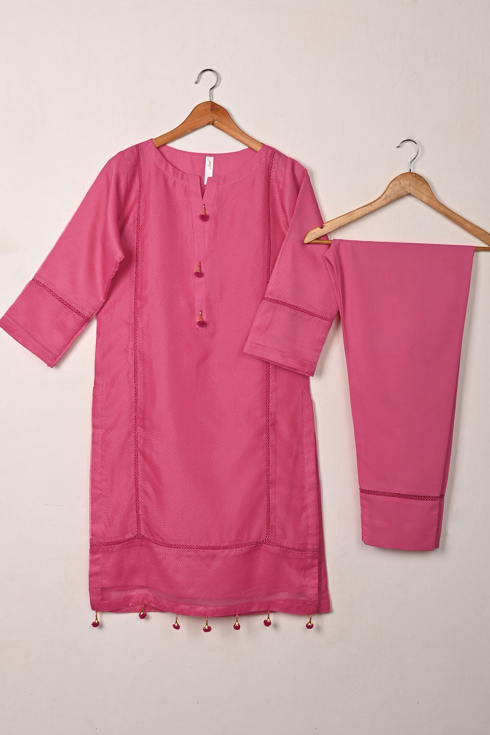 RTW-303-Pink -  3Pc Ready to Wear Javeria Net Dress