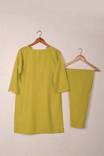 STP-234Q-Yellow - 2Pc Ready to Wear Malai Solid Dress