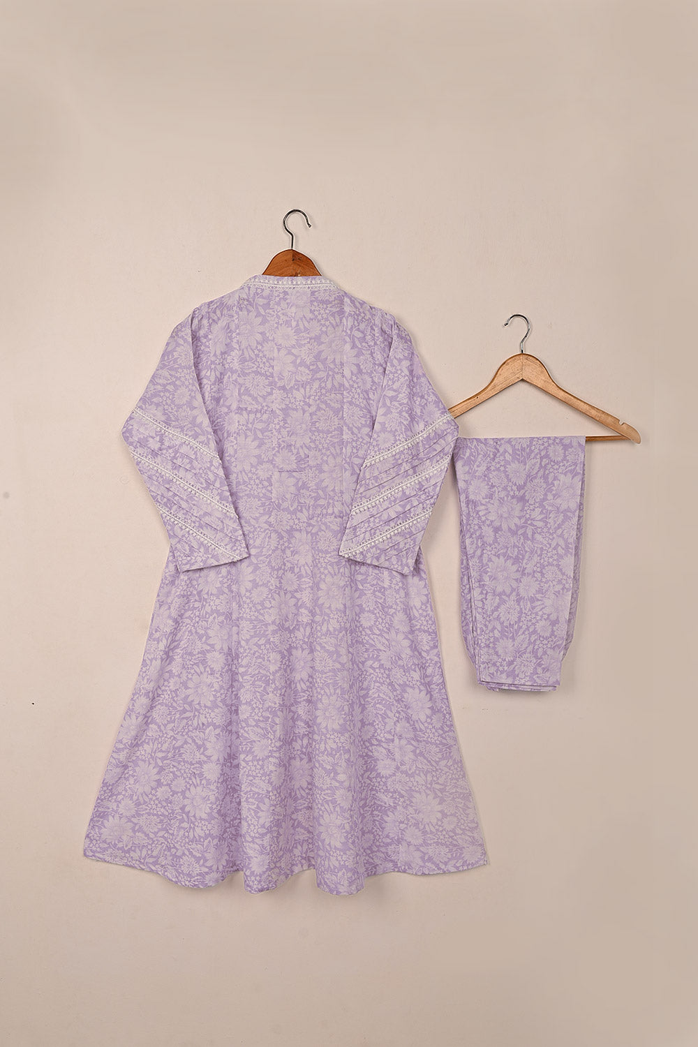 STP-198A-Purple- 2Pc Ready to Wear Khaddar Printed Frock.