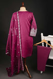 RTW-122-Fuchsia - 3Pc Stitched Khaadi Net Dress