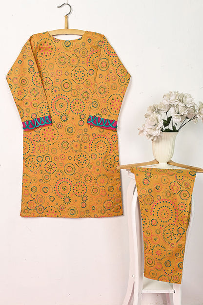 CPTP-8B-Mustard - 2Pc Ready to Wear Cotton Printed Co-Ord Dress