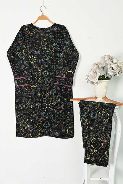 CPTP-8D-Black - 2Pc Ready to Wear Cotton Printed Co-Ord Dress