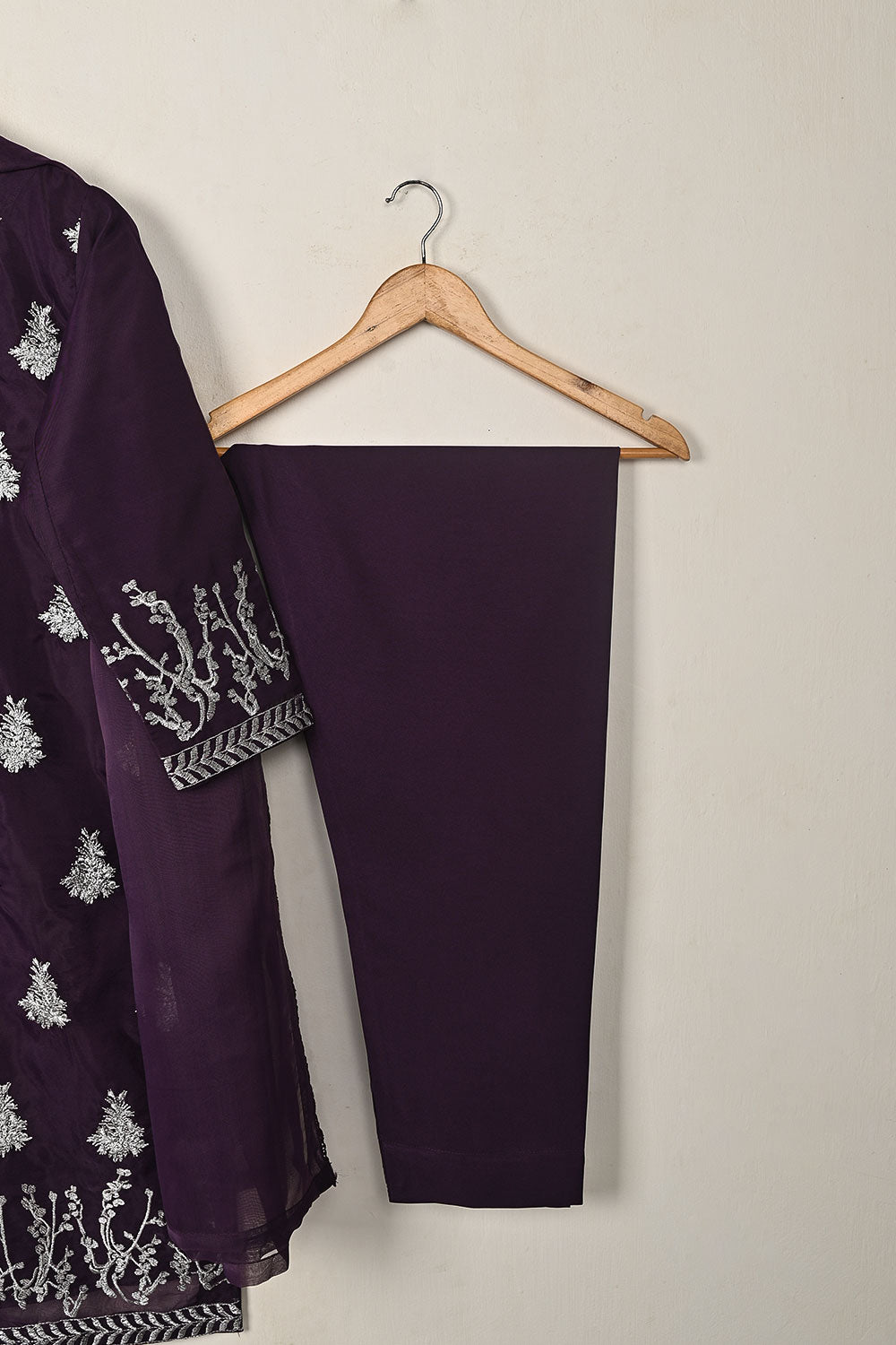 RTW-325-Purple -  3Pc Ready to Wear Embroidered Organza Dress