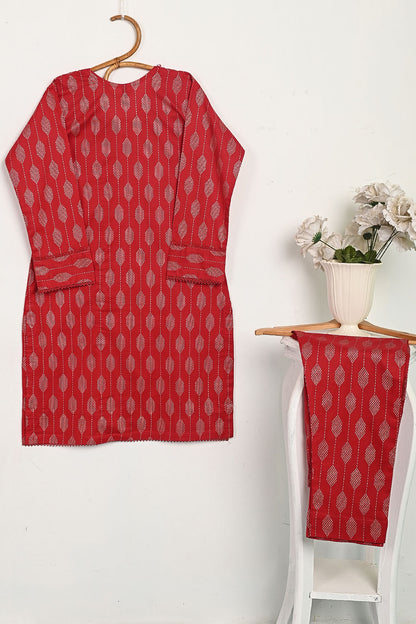 CPTP-10B-Red - 2Pc Ready to Wear Cotton Printed Co-Ord Dress