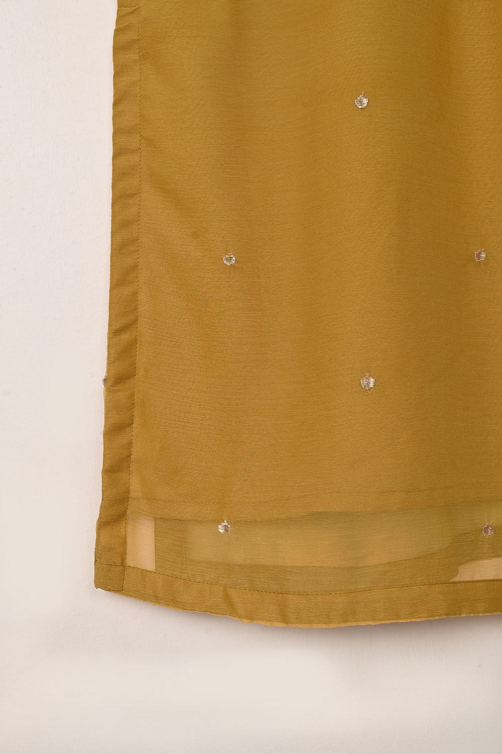 RTW-283-Mustard - 3Pc Ready to Wear Embroidered Adda Work Chiffon Dress