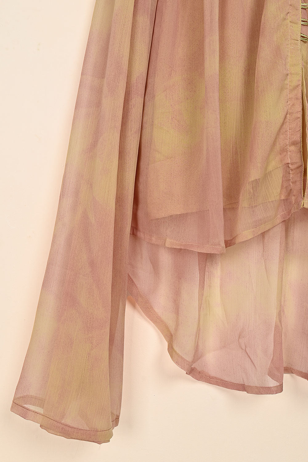 RTW-179-Peach -  3Pc Stitched Chiffon Frock