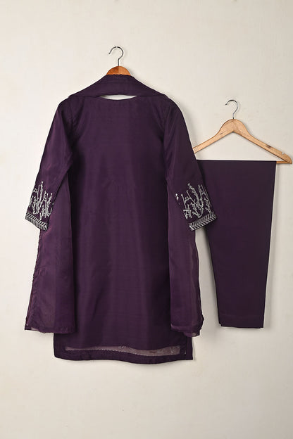 RTW-325-Purple -  3Pc Ready to Wear Embroidered Organza Dress