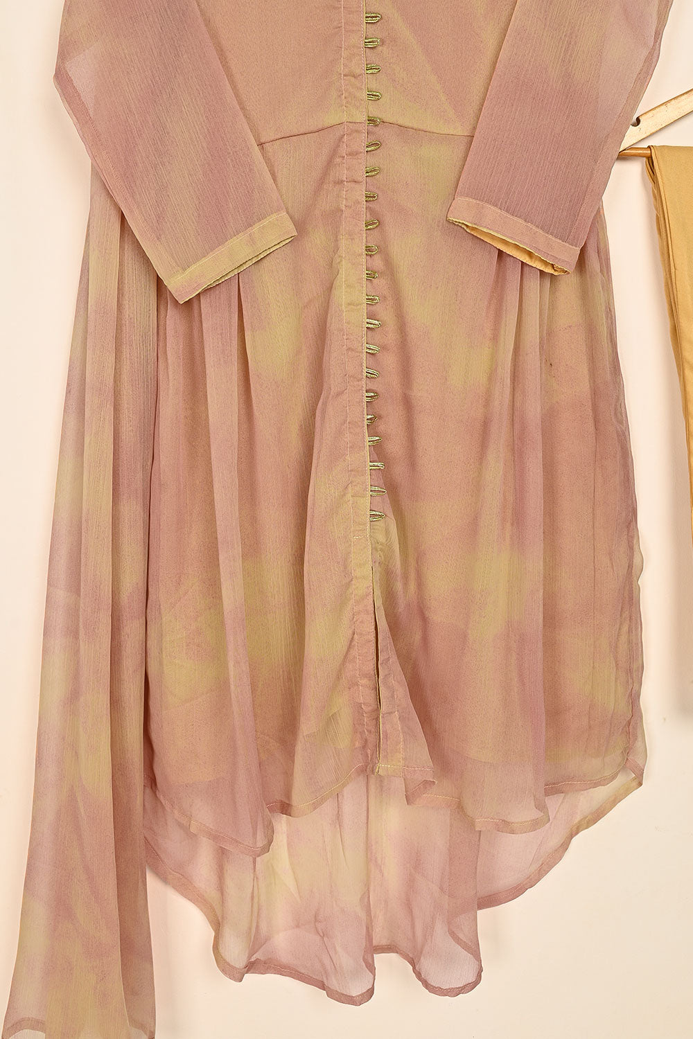 RTW-179-Peach -  3Pc Stitched Chiffon Frock