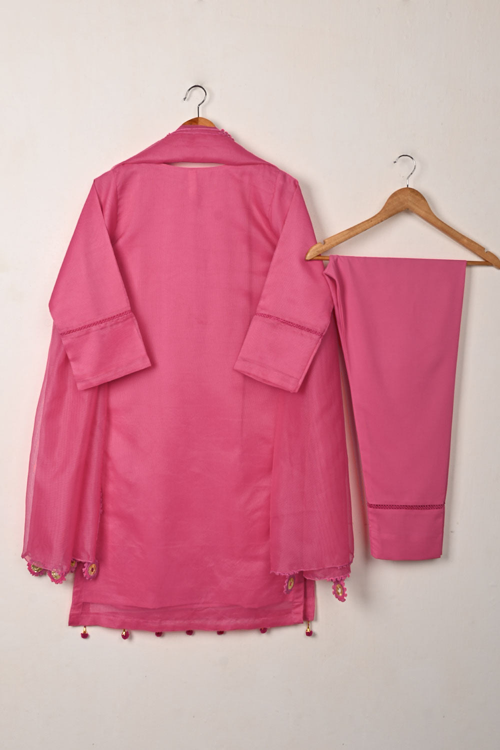 RTW-303-Pink -  3Pc Ready to Wear Javeria Net Dress