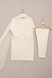 RTW-252-Off White - 3Pc Ready to Wear 3Pc Javeria Net Embroidered  Dress