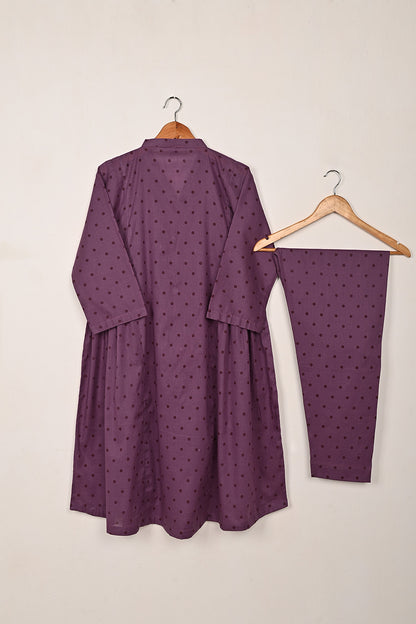 STP-217A-Purple - 2 Pc Ready to Wear Cotton Printed Co-Ord Dress