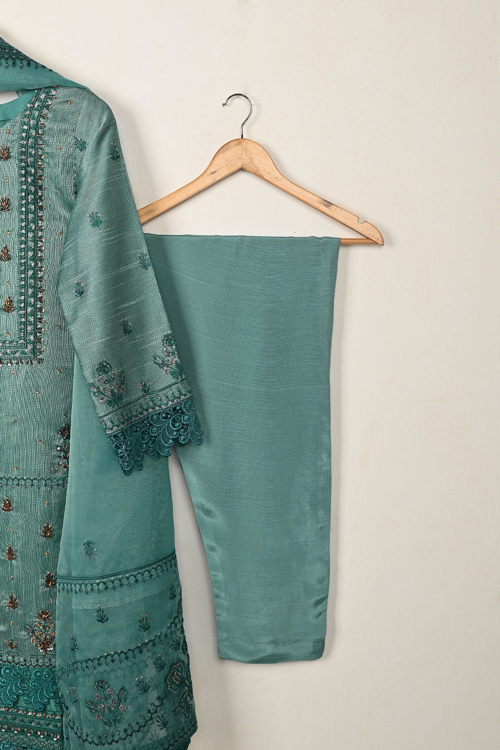 RTW-323 - 3Pc Ready to Wear Premium Khaddi Net Dress