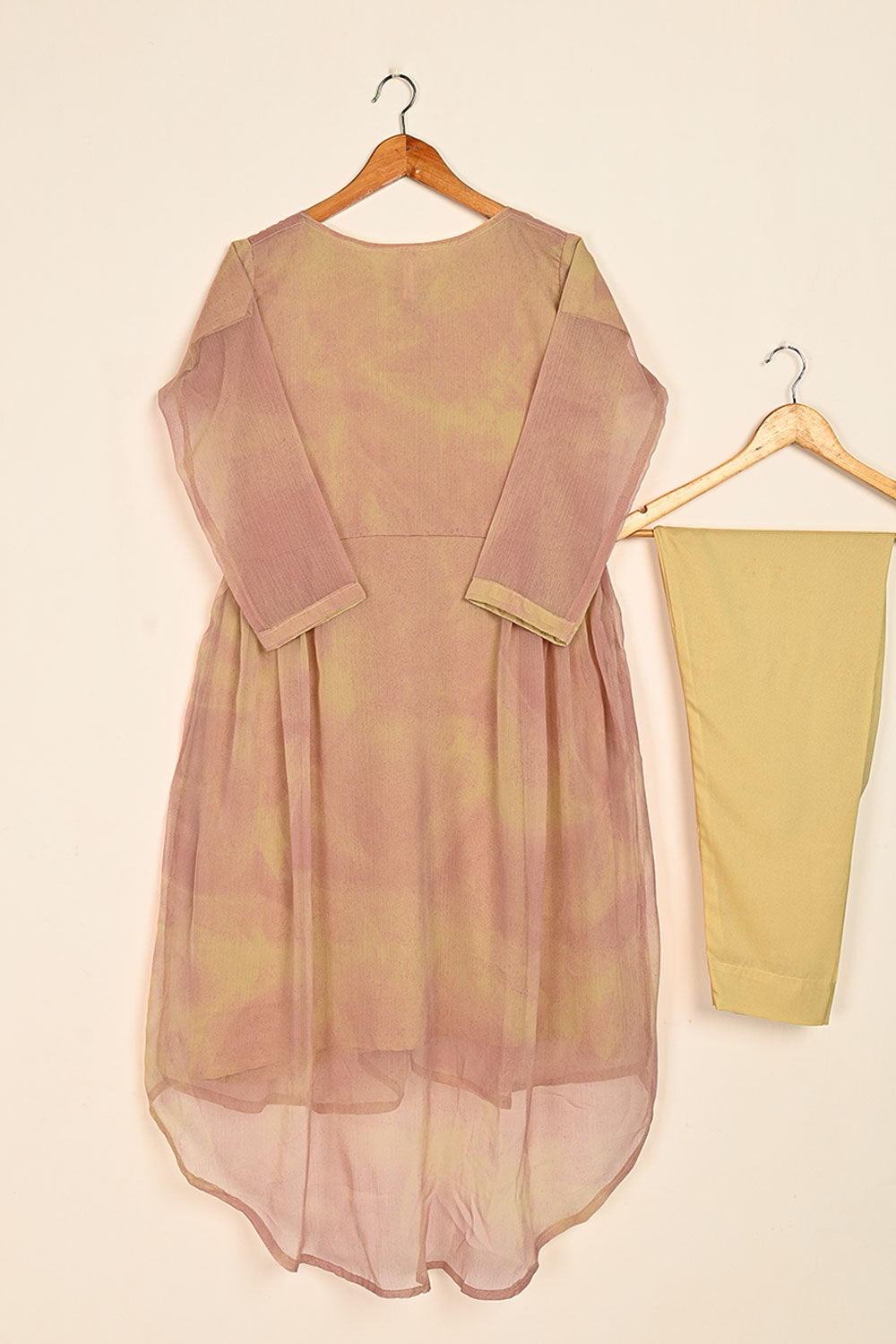 RTW-179-Peach -  3Pc Stitched Chiffon Frock