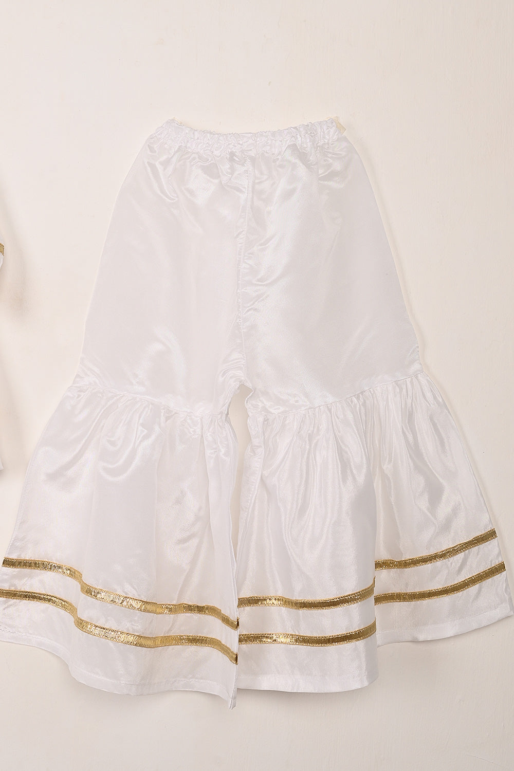 TKF-259-White - Kids 3Pc Ready to Wear Silk Formal Gharara Dress