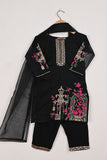 TKF-106-Black - Kids 3Pc Ready to Wear Organza Formal Embroidered Dress
