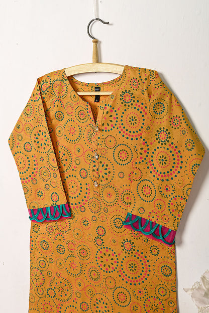 CPTP-8B-Mustard - 2Pc Ready to Wear Cotton Printed Co-Ord Dress