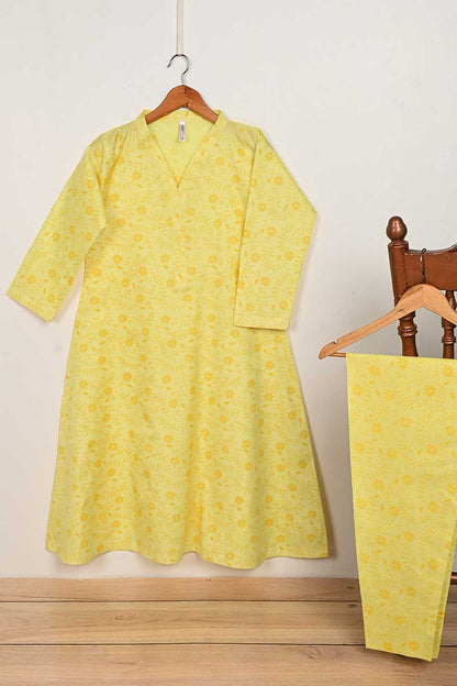 STP-155A-Yellow - 2PC PC COTTON DIGITAL PRINTED STITCHED