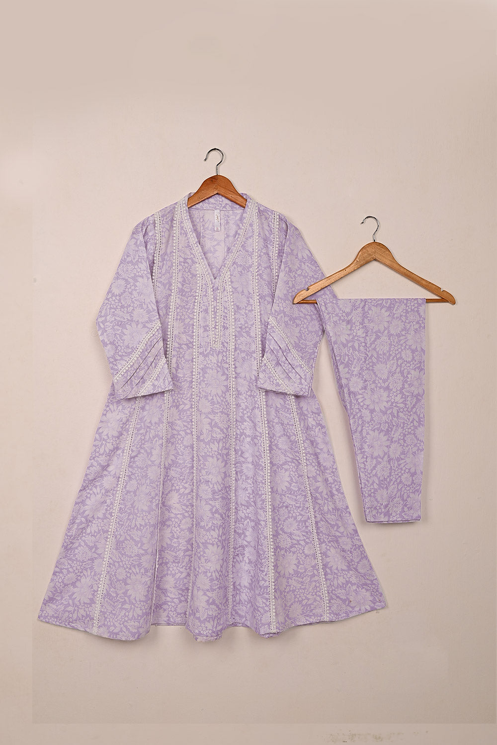 STP-198A-Purple- 2Pc Ready to Wear Khaddar Printed Frock.