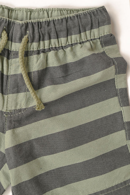 TB-11 (Dusty) - Kids Cotton Stripes Shorts