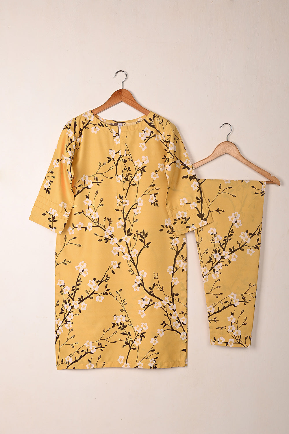 STP-245A-Yellow  - 2Pc Ready to Wear Digital Pre Print Co-Ord Set