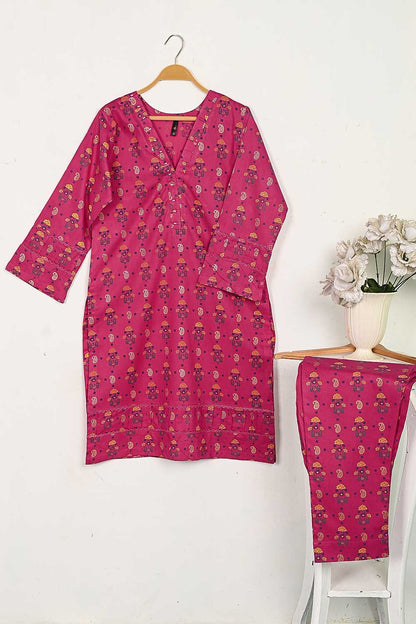 CPTP-16A-Pink - 2Pc Ready to Wear Cotton Printed Co-Ord Dress