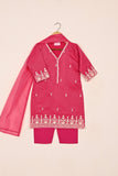 TKF-178-Royal Fuchsia - Kids 3Pc Javeria Net Embroidered Formal Dress