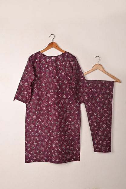 STP-244A-Maroon - 2Pc Ready to Wear Digital Pre Print Co-Ord Set