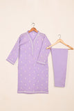 STP-194A-Purple - 2PC READY TO WEAR  EMBROIDERED CAMBRIC DRESS