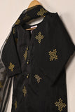 TKF-155-Black - Kids 3Pc Organza Embroidered Formal Dress