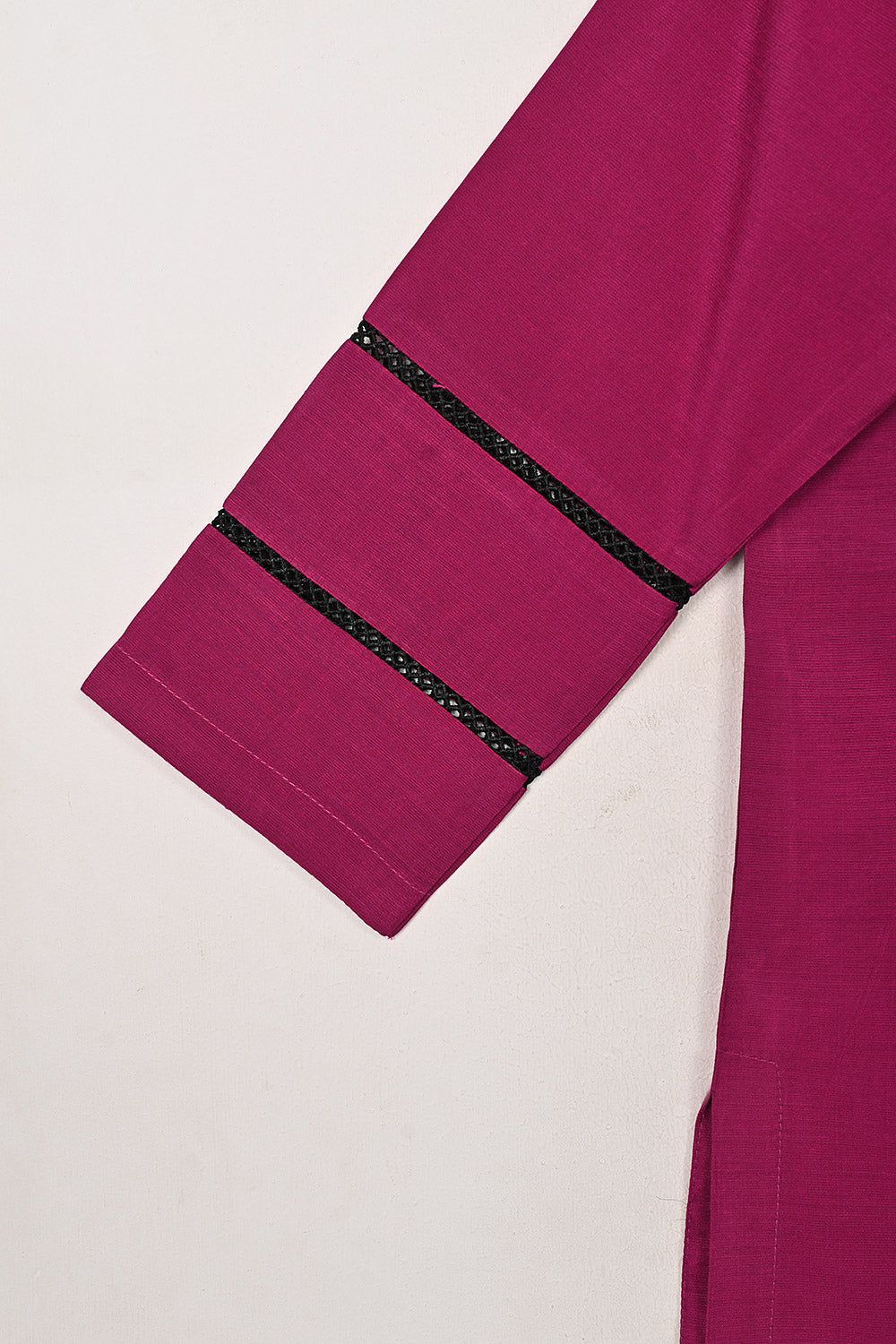 STP-209B-Fuchsia - 2Pc Ready to Wear Cotton Silk Solid Dress