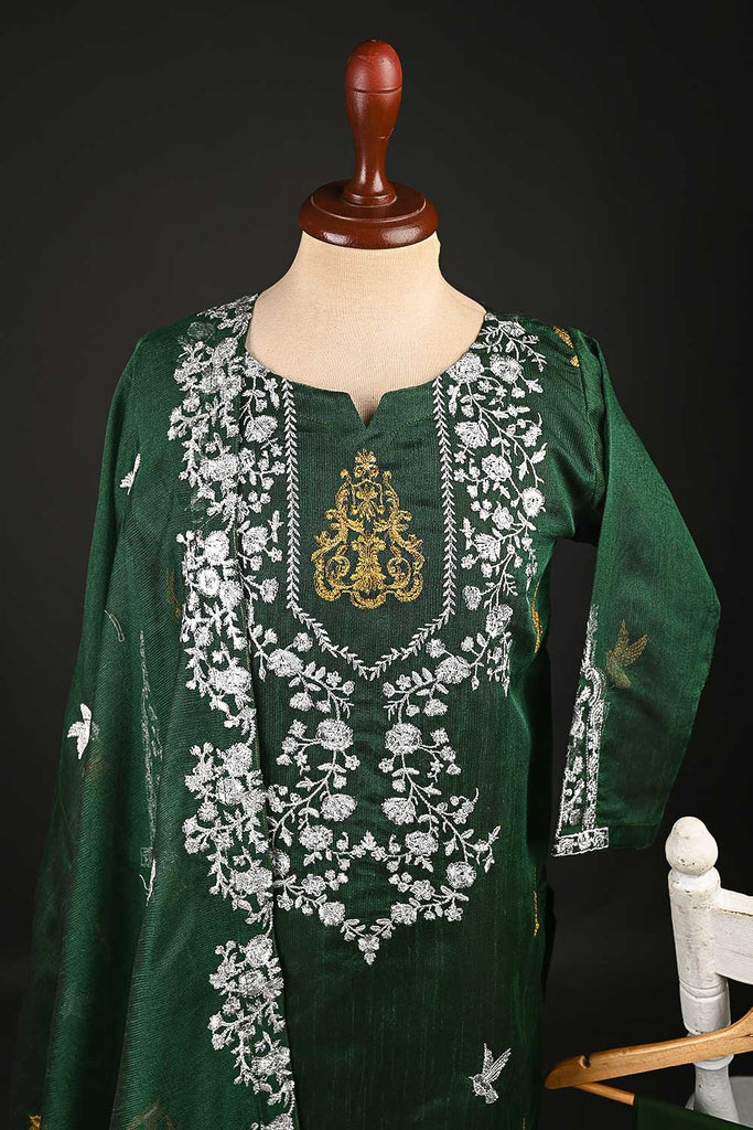 RTW-135-Green - 3Pc Stitched Khaadi Net Dress