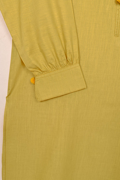 STP-200B-Yellow- 2Pc Ready to Wear Cotton Slub Dress