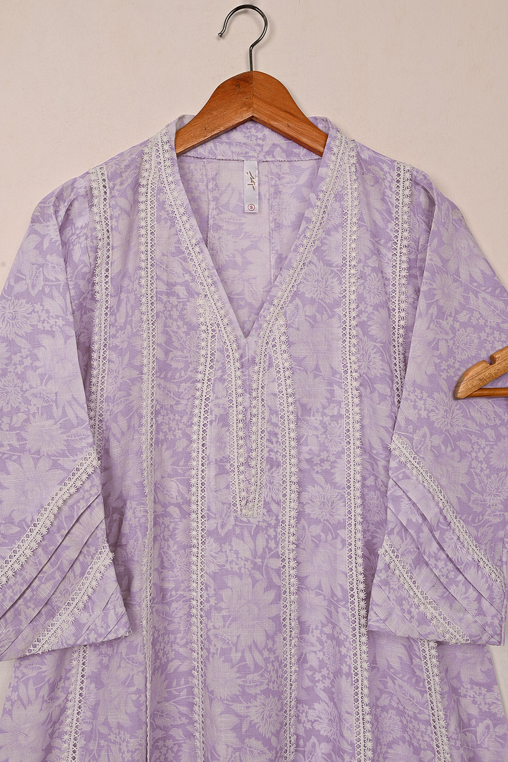 STP-198A-Purple- 2Pc Ready to Wear Khaddar Printed Frock.