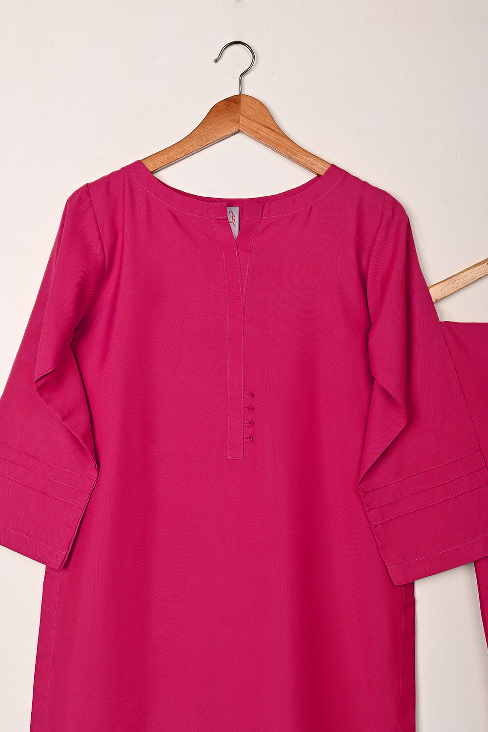 STP-225N- Fuchsia - 2Pc Ready to Wear Malai Solid Dress