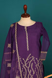 RTW-145-Purple - 3Pc Stitched Organza Dress