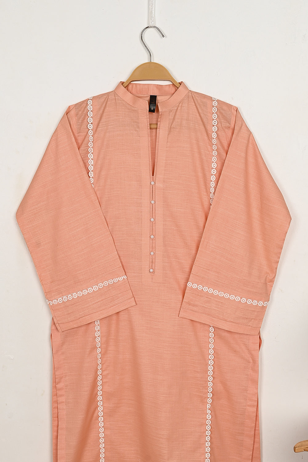 LSTP-1B-Peach - 2Pc Ready to Wear Lawn Slub Dress