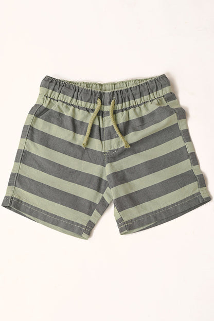 TB-11 (Dusty) - Kids Cotton Stripes Shorts