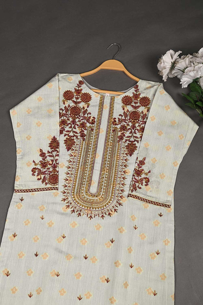 RTW-164-Grey -  3Pc Stitched Jacquard Paper Cotton Embroidered Dress