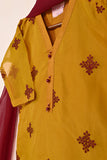 TKF-164-mustard - Kids 3Pc Embroidered Organza Dress